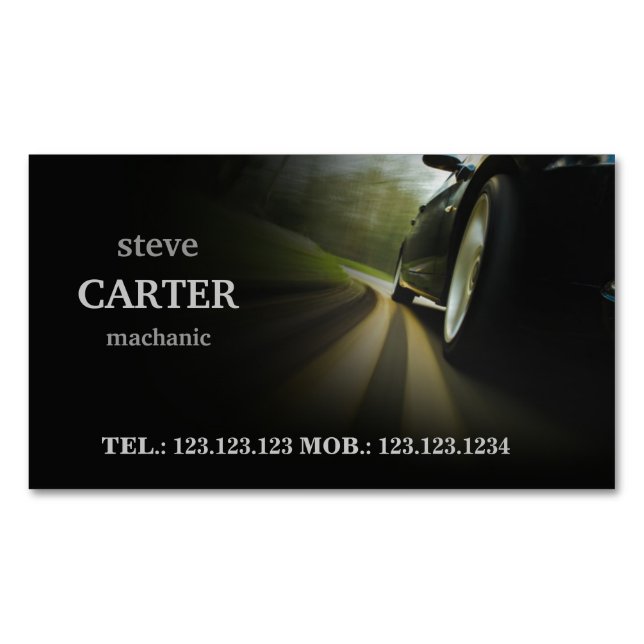 Tarjeta automotriz de la rueda del negro del coche (Anverso)