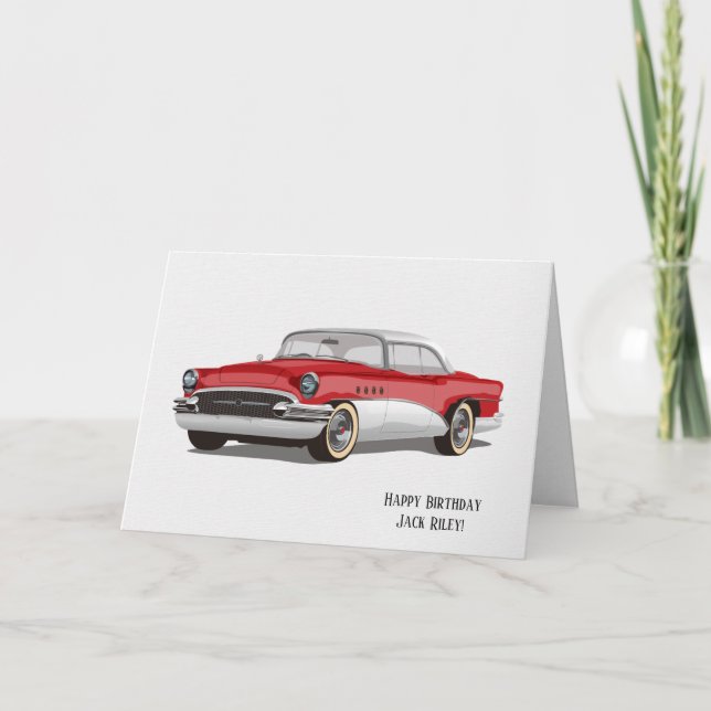 Tarjeta Automóvil Buick clásico para cumpleaños (Anverso)