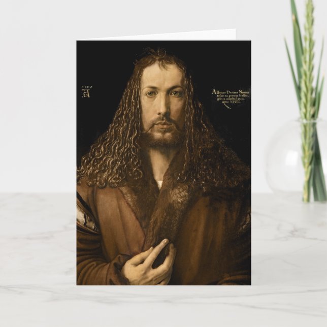 Tarjeta Autoretrato a la edad de veintiocho años, 1500 (Anverso)