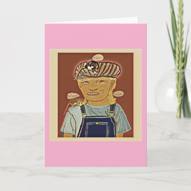 Tarjeta Autoretrato Con Ratas 🐀 (Anverso)