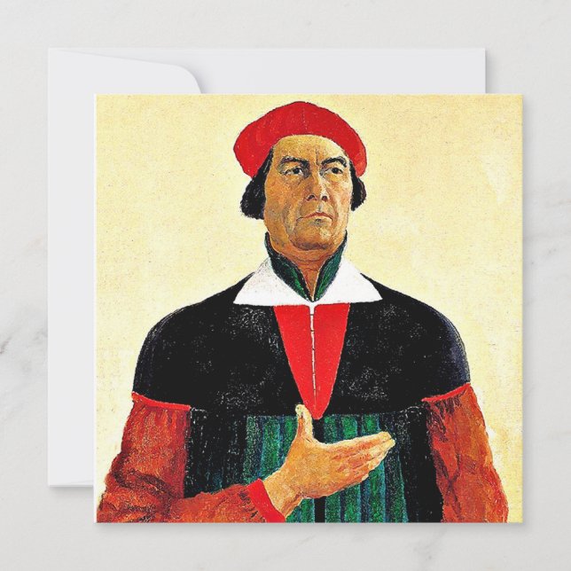 Tarjeta Autoretrato de Kazimir Malevich, 1933 (Anverso)