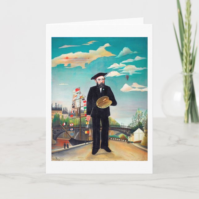 Tarjeta Autoretrato, paisaje, Rousseau (Anverso)