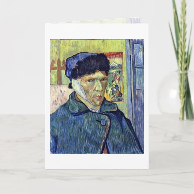 Tarjeta Autorretrato Con Oído Cortado Por Vincent Van Gogh (Anverso)