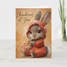 Tarjeta Autumn Blossom Baby Bunny Thinking of You Card