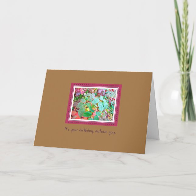 Tarjeta Autumn Bramble Guy Birthday Card (Anverso)