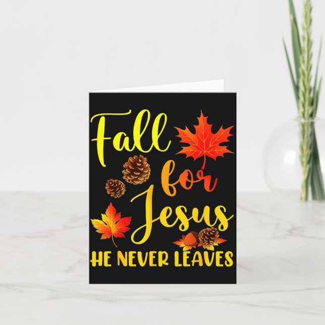 Tarjeta Autumn Christian Thanksgiving Fall For Jesus He Ne (Anverso)