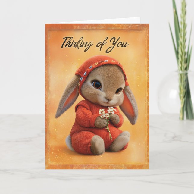 Tarjeta Autumn Comfort Baby Bunny Thinking of You Card (Anverso)