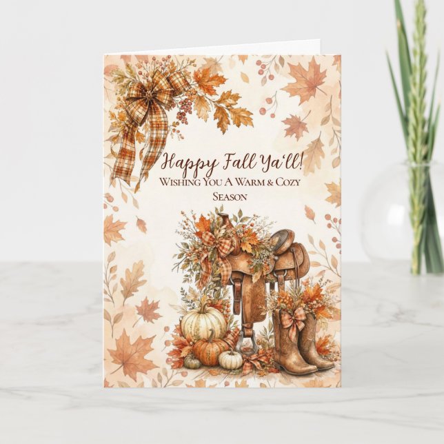 Tarjeta Autumn Cowgirl (Anverso)