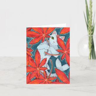 Tarjeta AUTUMN de gato lindo Fairy Cats Affirmatio