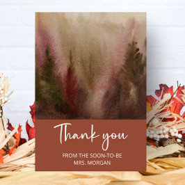 Tarjeta Autumn Forest Terracota Bridal Shower gracias