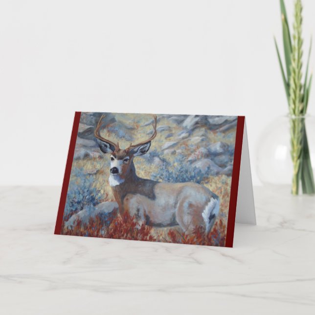 Tarjeta Autumn Majesty Buck Deer Bella Artes (Anverso)