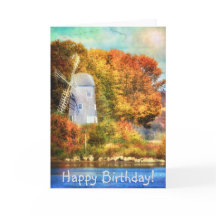 Autumn On the River Birthday Greeting Card