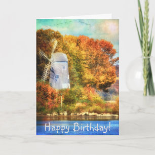 Tarjeta Autumn On the River Birthday Greeting Card