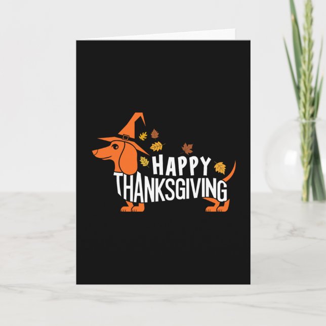 Tarjeta Autumn Pumpkin Fall Dachshund Thanksgiving Womens  (Anverso)