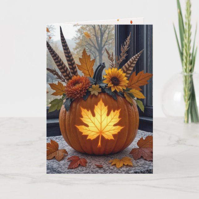 Tarjeta Autumn Pumpkins Bouquet (Anverso)