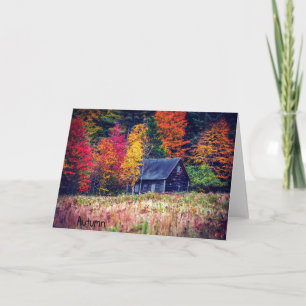 Tarjeta Autumn Woods Shack Greeting Card