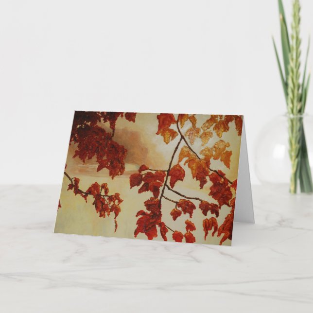 Tarjeta Autumt Sunrise Greeting Card Artista Alison Galvan (Anverso)