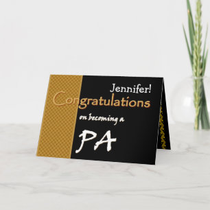 Tarjeta Auxiliar de Médico de Felicitaciones Black Gold
