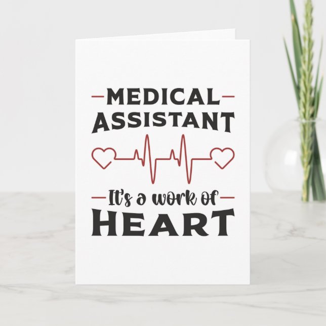 Tarjeta Auxiliar médico Médica de corazón Funny medicina (Anverso)