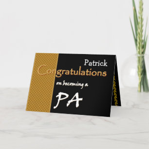 Tarjeta Auxiliar V de Médico de Felicitaciones Black Gold