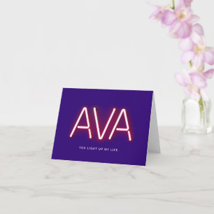 Tarjeta Ava, enciendes mi vida con luces de neón
