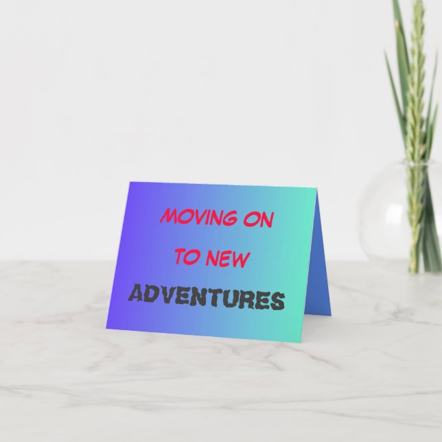 Tarjeta Avanzar hacia nuevas aventuras>Tarjeta de despedid (Anverso)
