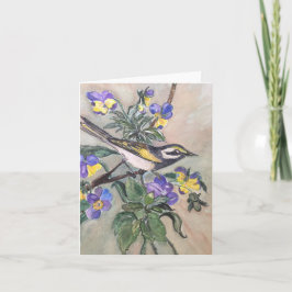 Tarjeta Ave con pansies notecard