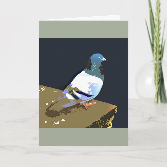 Tarjeta Ave de arte gráfico de pichón (Anverso)