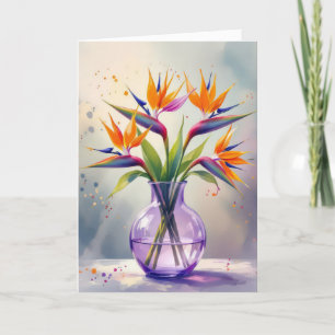Tarjeta Ave de cumpleaños del paraíso Flor Bouquet