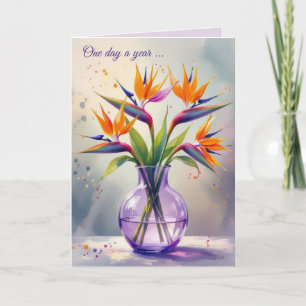 Tarjeta Ave de cumpleaños del paraíso Flor Bouquet