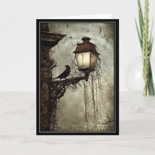 Tarjeta Ave De Halloween En Una Linterna Arthur Rackham