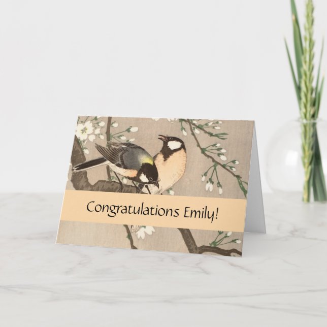 Tarjeta Ave del pájaro Koson de Asia (Anverso)