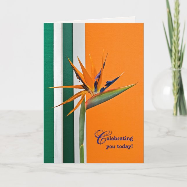 Tarjeta Ave del paraíso de cumpleaños (Anverso)