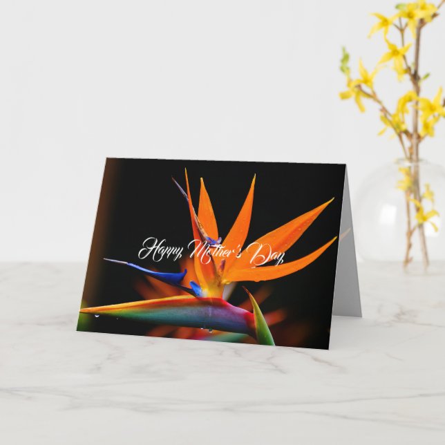 Tarjeta Ave del Paraíso Día de la Madre (flor amarilla)