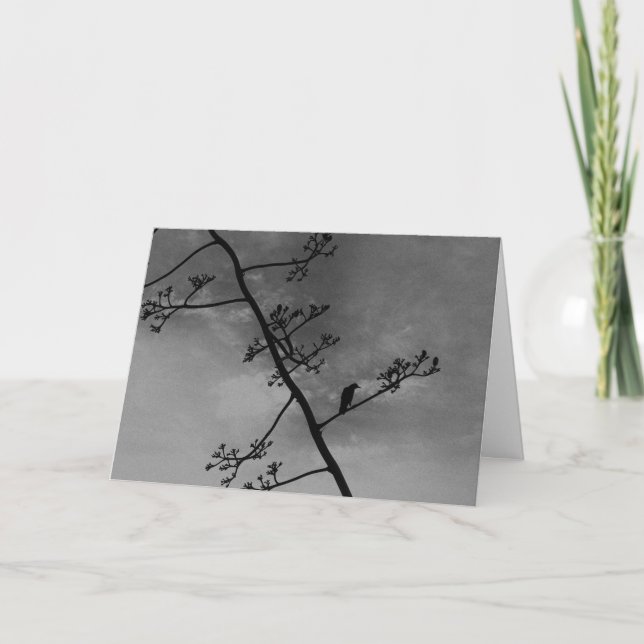 Tarjeta ¡Ave espeluznante en la silueta de la lima "¡Feliz (Anverso)