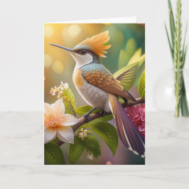 Tarjeta Ave Fantasy de Honeyeater con cresta dorada