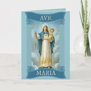 Tarjeta AVE MARIA VIRGEN MARÍA NIÑO JESÚS Rosario