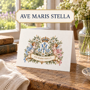 Tarjeta Ave Maris Stella Católica María Estrella del Mar