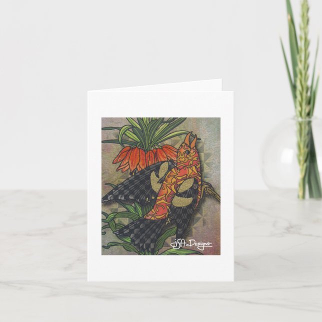 Tarjeta Ave Notecard de arte textil (Anverso)