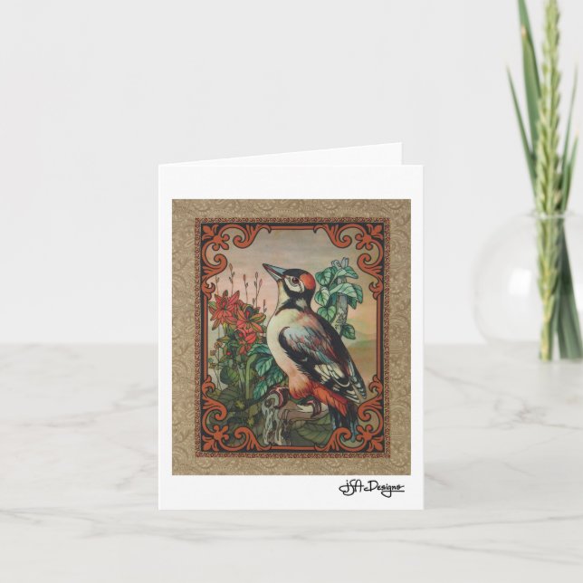 Tarjeta Ave Notecard de arte textil (Anverso)