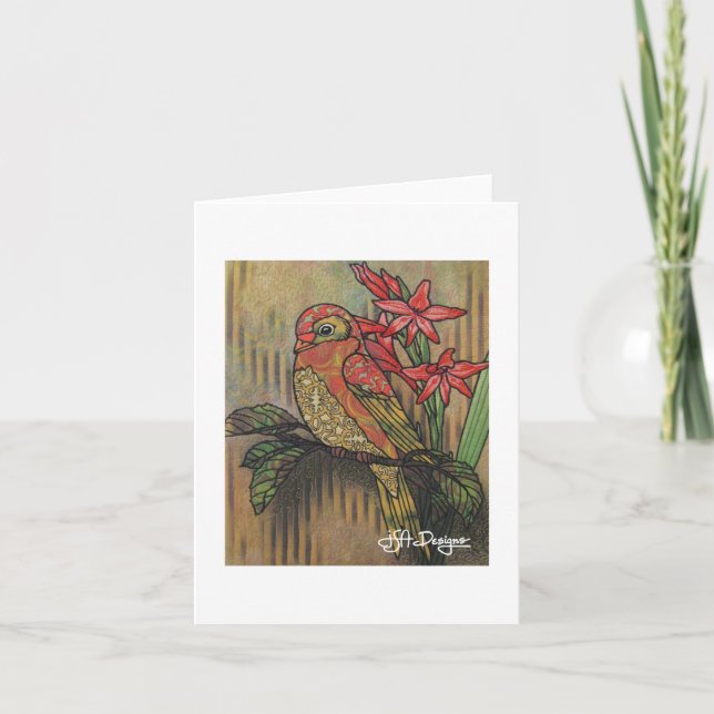 Tarjeta Ave Notecard de arte textil (Anverso)