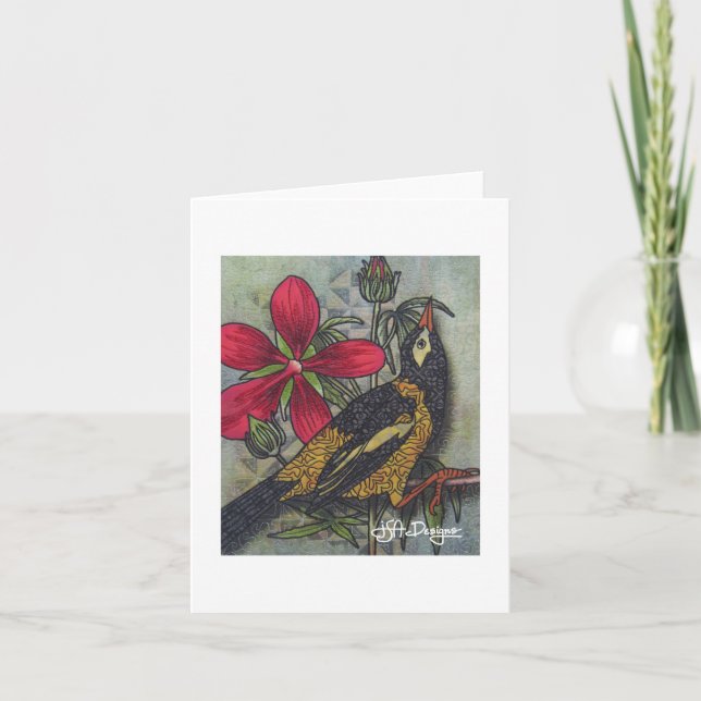 Tarjeta Ave Notecard de arte textil (Anverso)