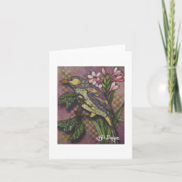 Tarjeta Ave Notecard de arte textil