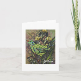 Tarjeta Ave Notecard de arte textil