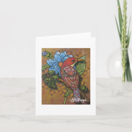 Tarjeta Ave Notecard de arte textil
