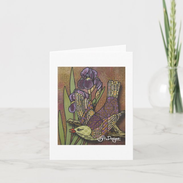 Tarjeta Ave Notecard de arte textil (Anverso)