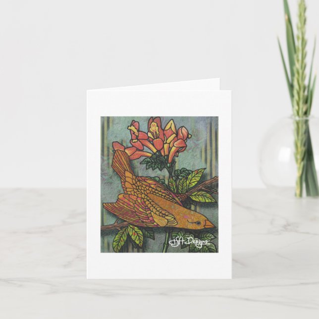 Tarjeta Ave Notecard de arte textil (Anverso)