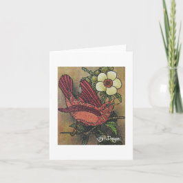 Tarjeta Ave Notecard de arte textil