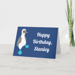 Tarjeta Ave robada con pies azules y Personalizado persona