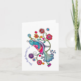 Tarjeta Ave vibrante alegre de notecard